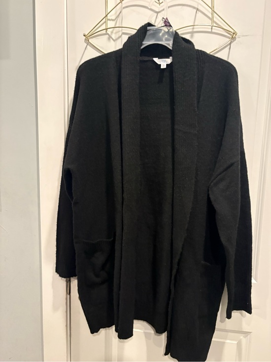 Time and Tru Sweaters - Time and Tru Black Open-Front Women's Cardigan Sweater